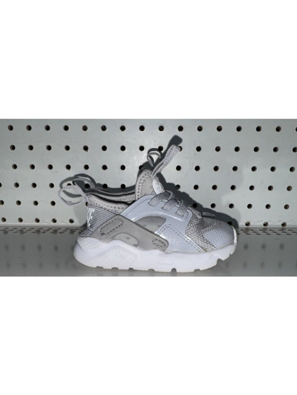 Nike Huarache Run Ultra TD Boys Baby Infant Athletic Shoes Size 5C Gray White